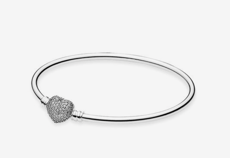 Onhand Best Seller (B-CEBC019-17): Always in My Heart Silver Bangle 17cm