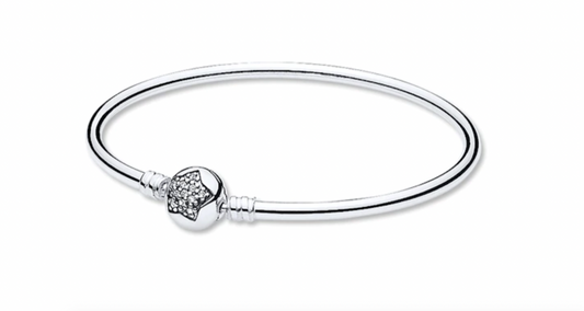 Onhand Best Seller (B-QJBRC016-17): Silver  You're A Star Bangle Bracelet(limited edition) 17cm