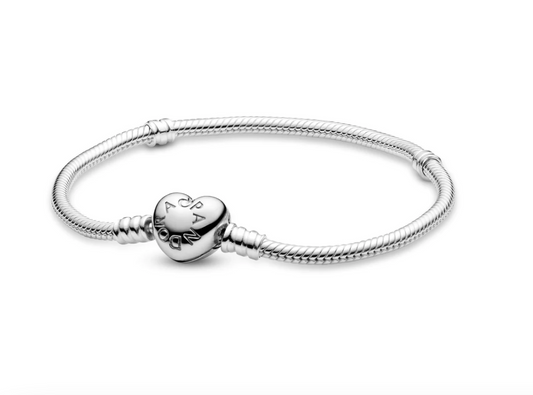 Onhand Best Seller (B-QJBRC018-17): Stering Silver with Heart Clasp Bracelet 17cm