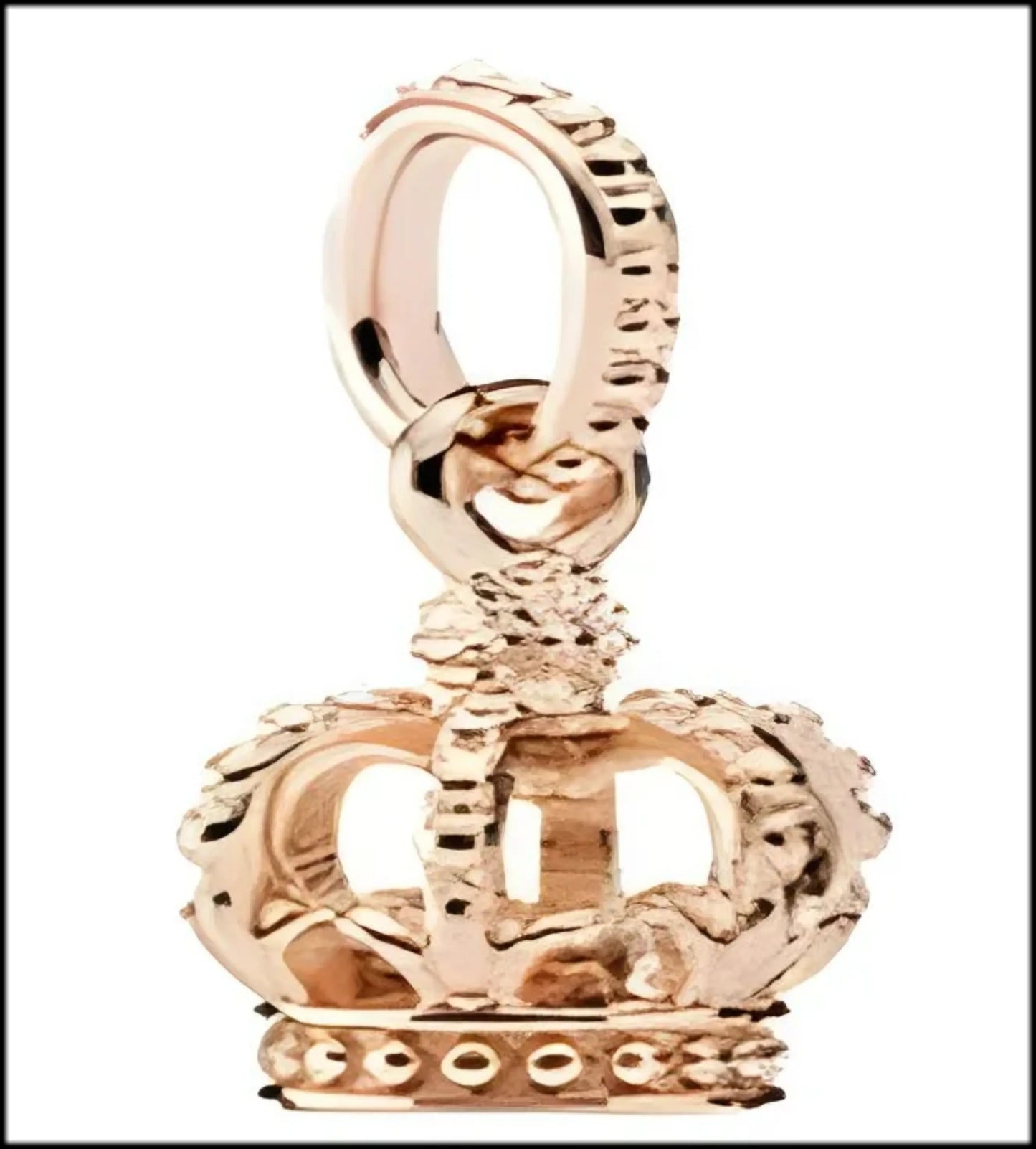 Onhand Best Seller Charm (s0653): Rose Gold Plated Crown Pendant Charm