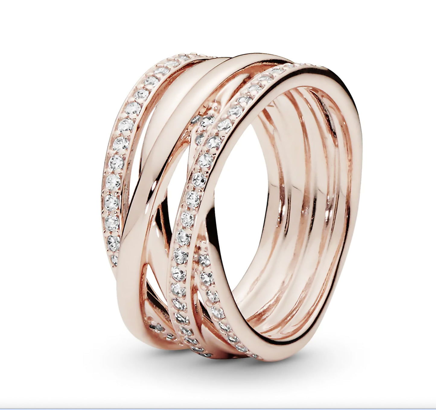 Onhand Best Seller (R684-9): Rose Ring with Clear Cz size 9
