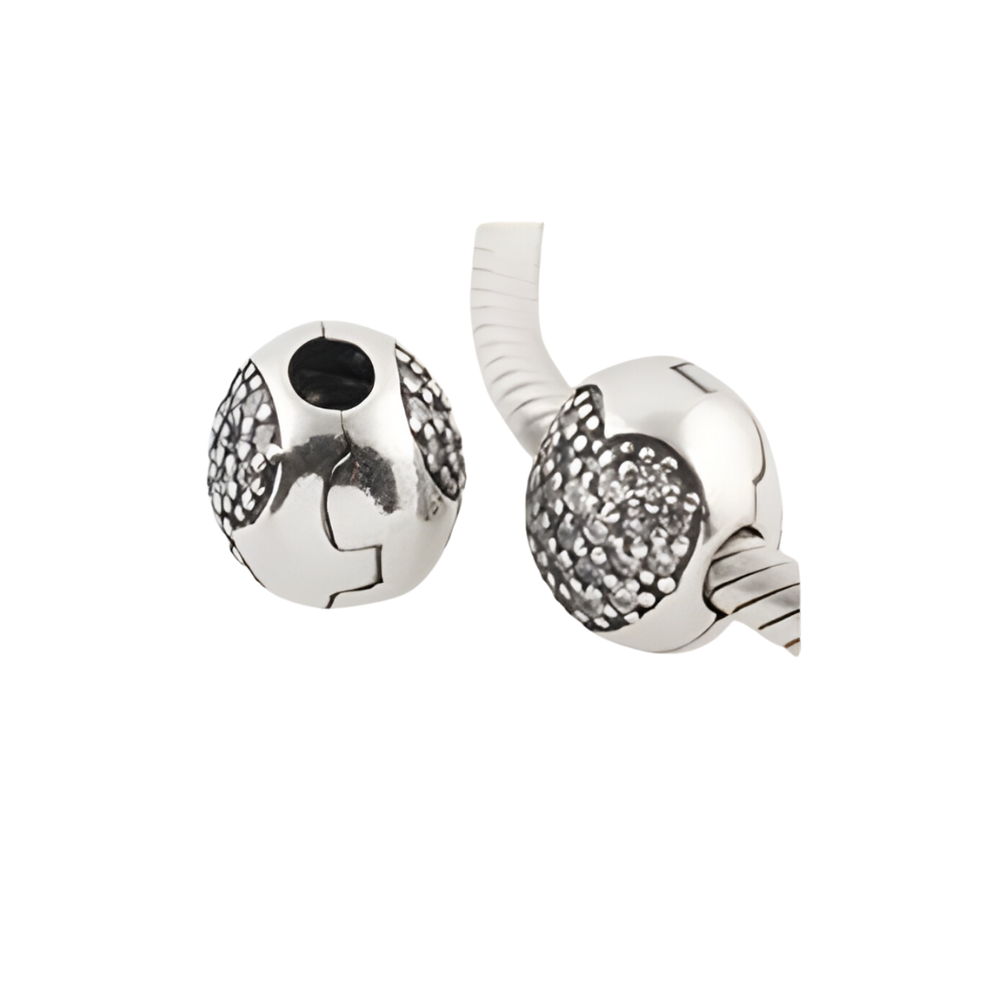 Onhand Best Seller Charm (s258-B-B): Heart Pave Clip With Clear Z
