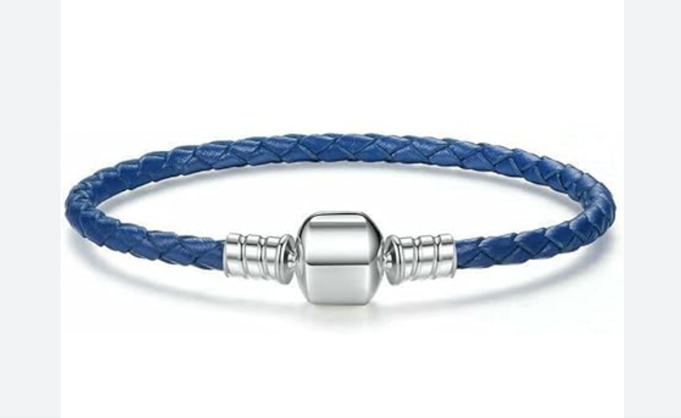 Onhand Best Seller (B-CEBC023-19): Blue Leather&Silver Clip 19cm