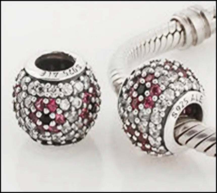 Onhand Best Seller Charm (s0238): Floral Flower Pave Cz