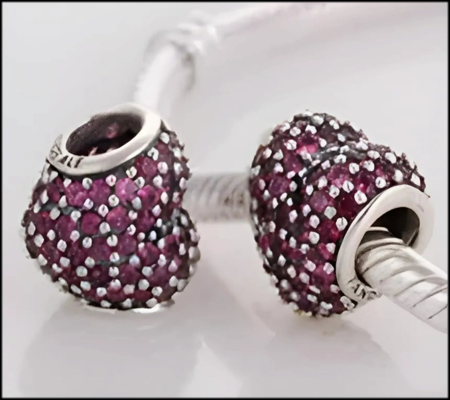 Onhand Best Seller Charm (s0312): Purple Pave Heart