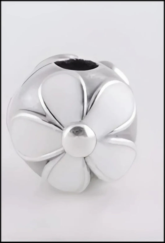 Onhand Best Seller Charm (s0427): White Daisy Clip