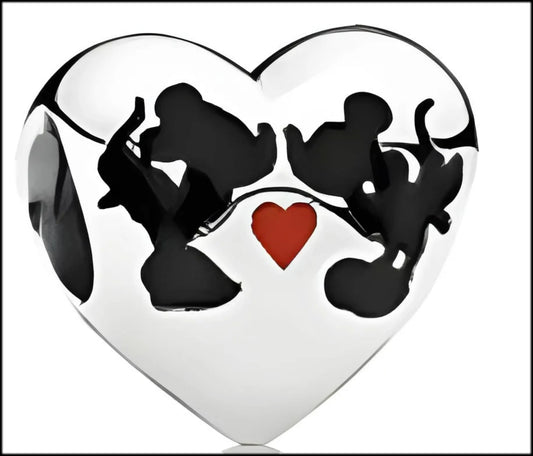 Onhand Best Seller Charm (s0639): Disney, Minnie & Mickey Kiss