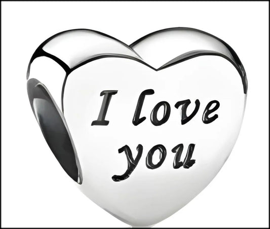 Onhand Best Seller Charm (s0655): Silver I Love You Charm