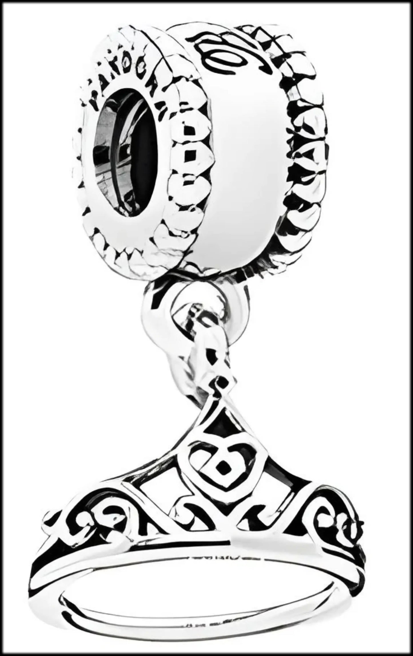 Onhand Best Seller Charm (s0671): Disney Belle Tiara Silver Dangle Charm