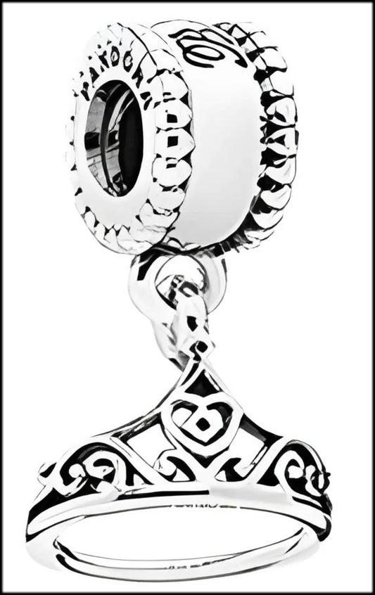 Onhand Best Seller Charm (s0671): Disney Belle Tiara Silver Dangle Charm