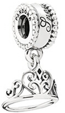 Onhand Best Seller Charm (s0673): Silver Disney Snow White Tiara Dangle Charm