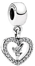 Onhand Best Seller Charm (s0698): Silver Disney Tinkerbell Dangle Charm With Cz