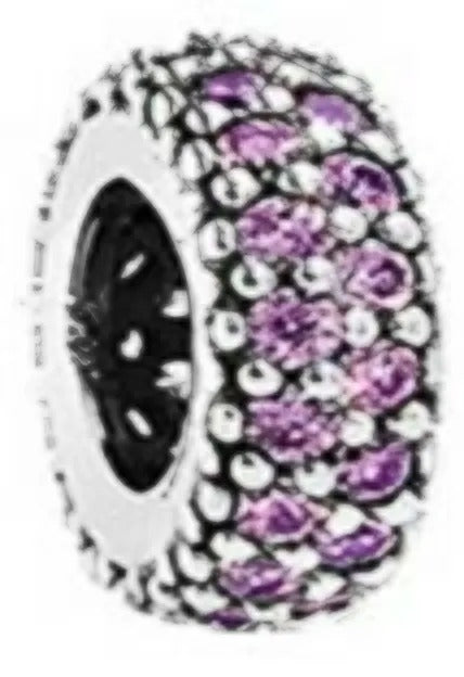 Onhand Best Seller Charm (s0938): Silver Insiration Within Charm With Purple Cz