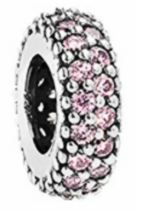 Onhand Best Seller Charm (s0939): Silver Insiration Within Charm With Pink Cz