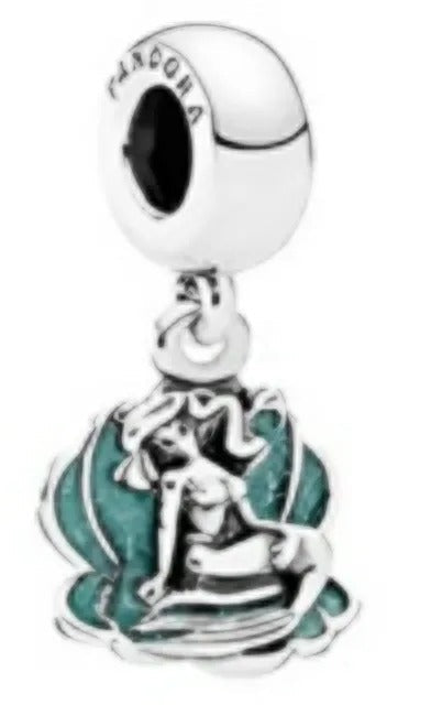 Onhand Best Seller Charm (s0944): Silver Disney, Ariel&Seashell Dangle
