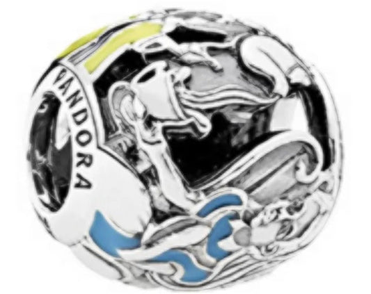 Onhand Best Seller Charm (s0950): Silver Disney, Alice'S Tea Party With Mixed Enamel Charm