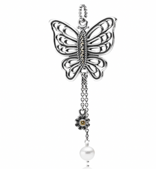 Onhand Best Seller Pendant (B001-B-B): Necklace Pendant butterfly with Pearl (Large 34.7*72.7) Pendant ONLY