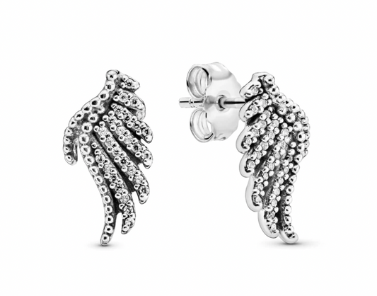 Onhand Best Seller Earring (e673-B): Phoenix Feather Stud Earrings In Sterling Silver Lucky Feng Shui