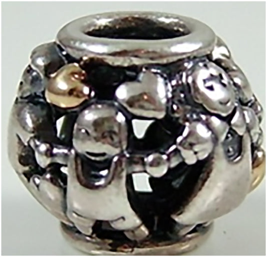 Onhand Best Seller Charm (G23): Silver and 14k real gold Family Charm