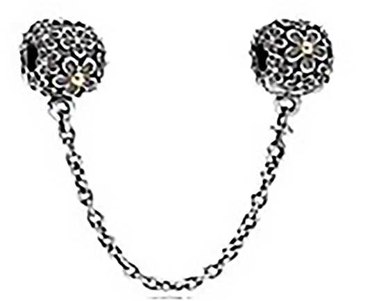 Onhand Best Seller Charm (G54): 925 Silver and 14k gold safety chain