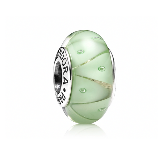Onhand Best Seller Charm (m1064-B-B): Green Murano Looking Glass Charm