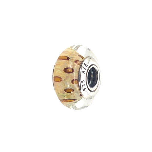 Onhand Best Seller Charm (m1080-B-B): Pandora Clouded Leopard Murano Rare