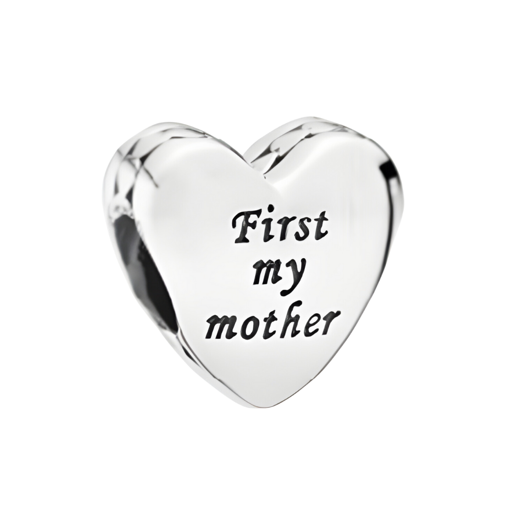 Onhand Best Seller Charm (s1010-B-B): Silver Heart Charm First My Mother