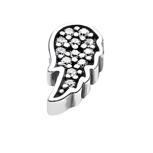 Onhand Best Seller Charm (s1058-B-B): Silver Petite Elegant Angel Wing Charm For Floating Locket
