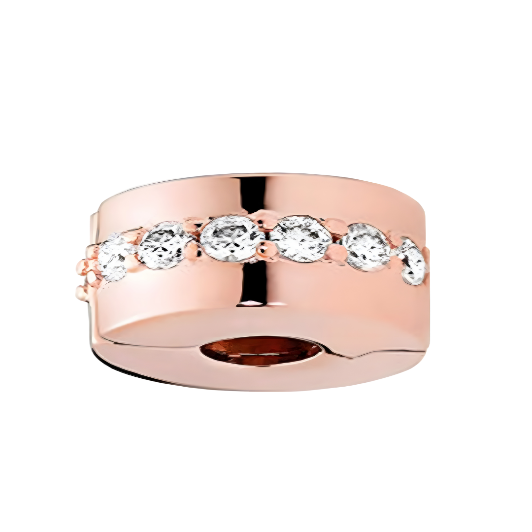Onhand Best Seller Charm (s1283-B-B): Shining Path Clip, Roseª & Clear Cz