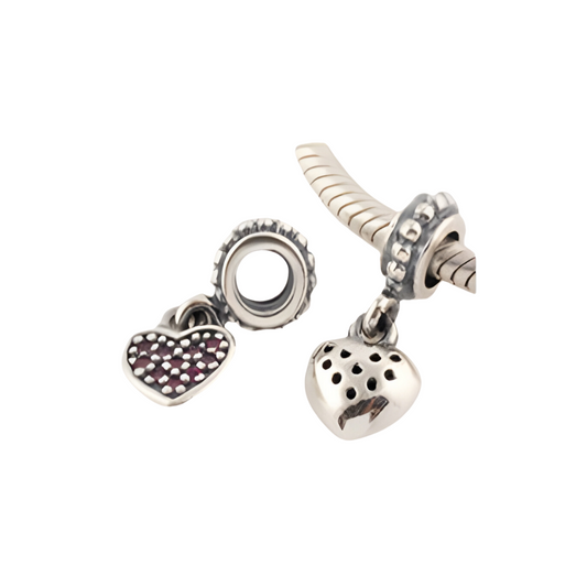 Onhand Best Seller Charm (s190-B-B): Red Pave Heart