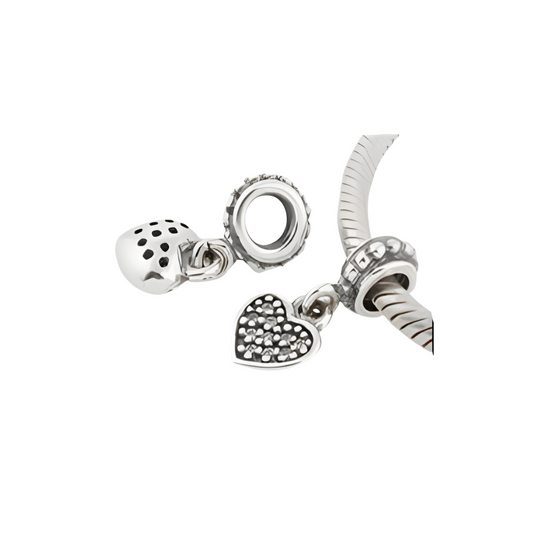 Onhand Best Seller Charm (s192-B-B): Heart With Clear Cz
