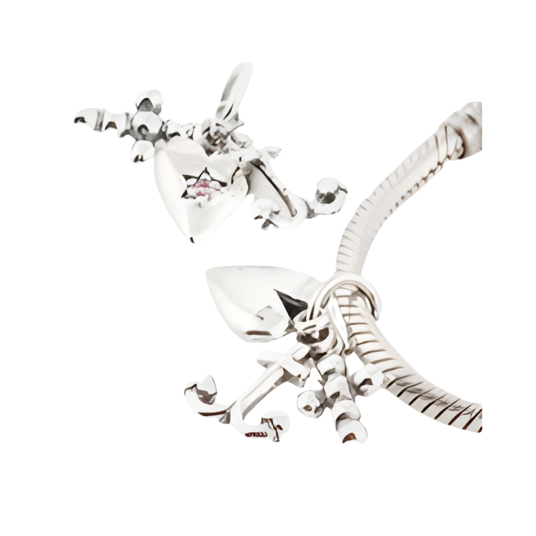 Onhand Best Seller Charm (s240-B-B): Trinity (Hope, Love, Faith) heart