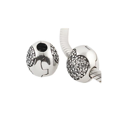 Onhand Best Seller Charm (s258-B-B): Heart Pave Clip With Clear Z