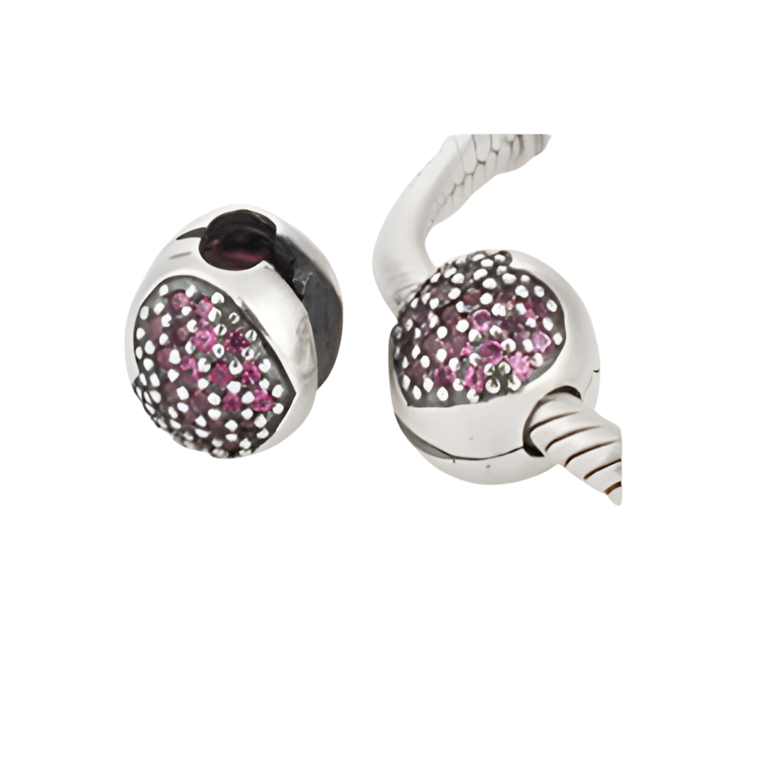 Onhand Best Seller Charm (s259-B-B): Heart Pave Clip Purple