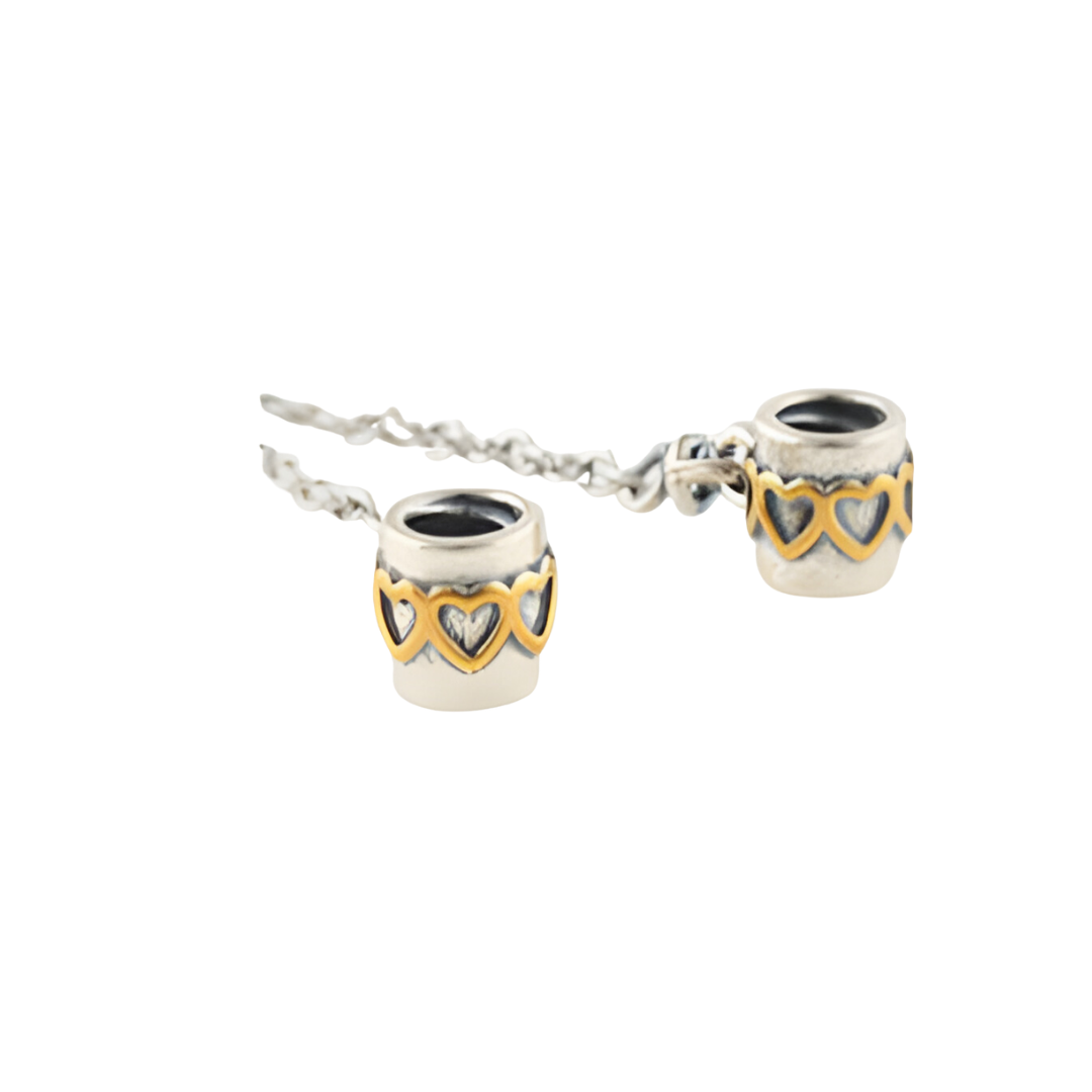 Onhand Best Seller Charm (s262-B-B): Heart Safety Chain Gold Heart