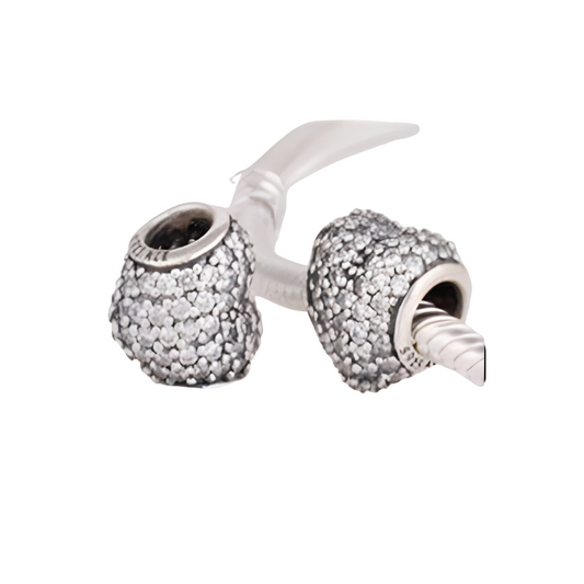 Onhand Best Seller Charm (s310-B-B): Pave Heart Clear Cz