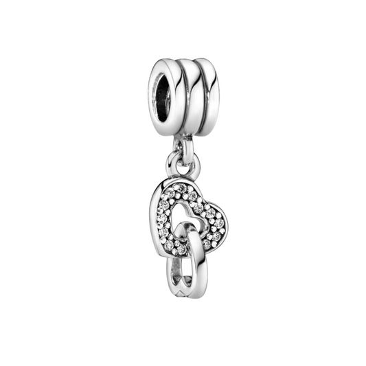 Onhand Best Seller Charm (s411-B-B): Double Heart