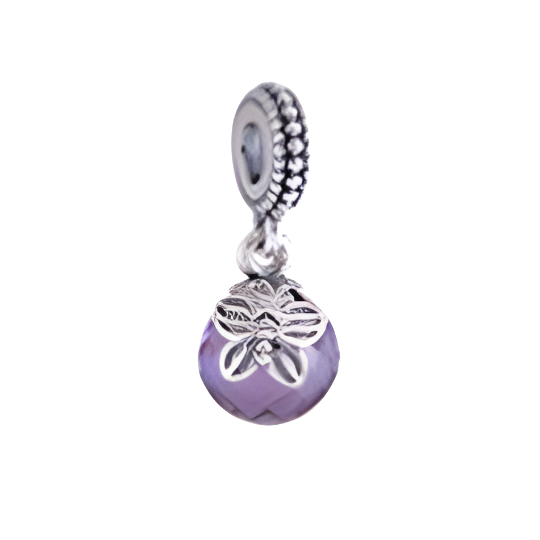Onhand Best Seller Charm (s439-B-B): Butterfly With Purple Crystal