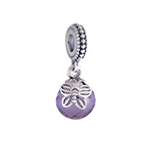 Onhand Best Seller Charm (s439-B-B): Butterfly With Purple Crystal