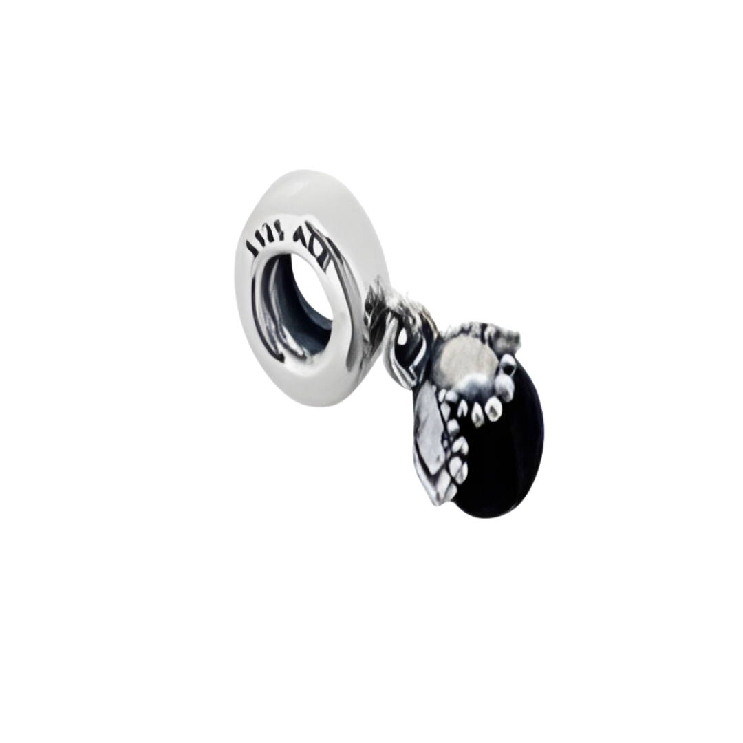 Onhand Best Seller Charm (s574-B-B): Black Onyx Dangle Lucky, Feng Shui