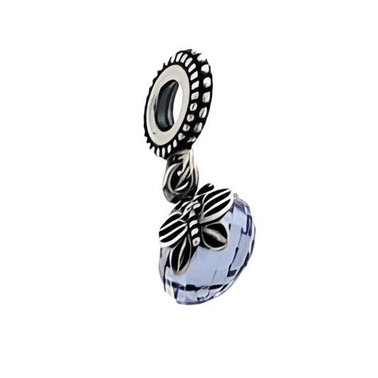 Onhand Best Seller Charm (s588-B-B): Silver Lavender Morning Butterfly Pendant Charm