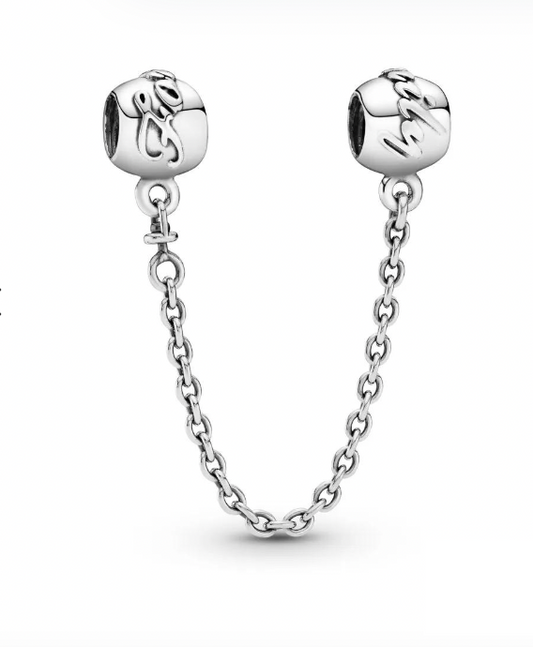 Onhand Best Seller Charm (s847-B): Silver Safety Chain Family Ties